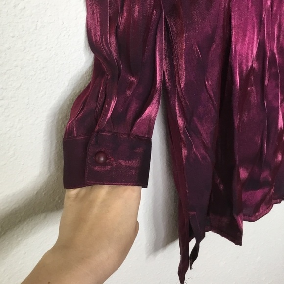 NWT PLUS Notions Woman Metallic Button Down Top - Picture 4 of 7